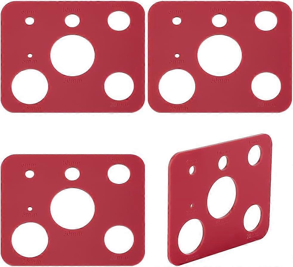 4PCS Auxiliary Tool for Attaching Safety Eyes and Washers Red Safety Eyes Insertion Tool Eyeball Gauge Board Rectangle Craft Eyes Tool for Crochet Stu