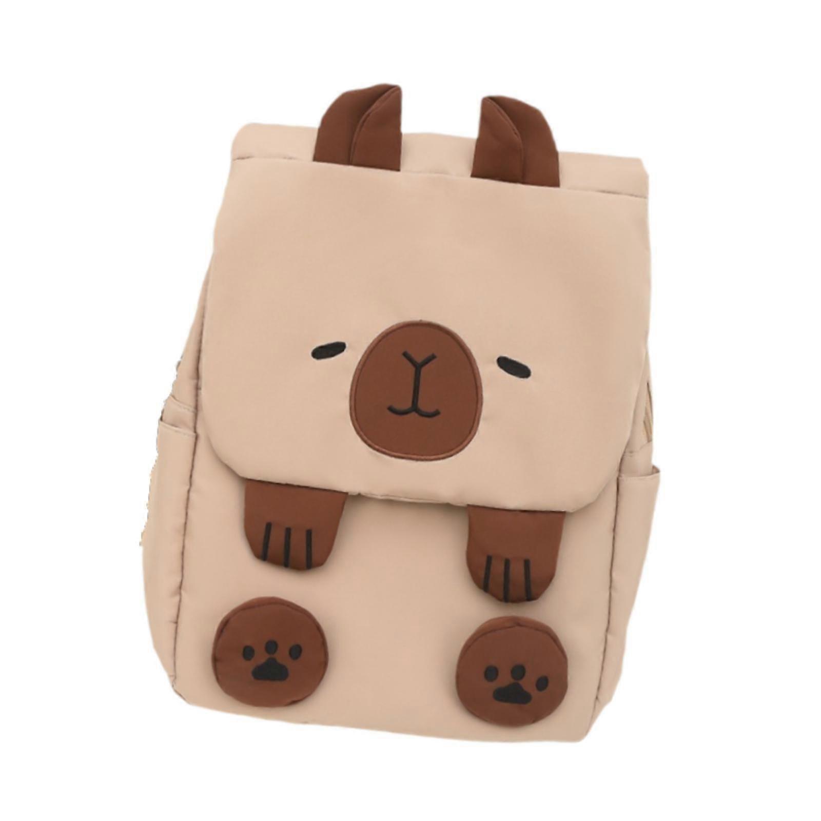 Cute Capybara Backpack Lightweight Bookbag for Outdoor Activities Work Khaki