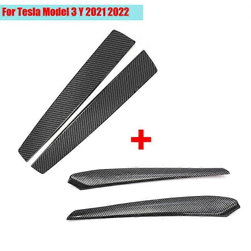 Kohlefaser ABS Türverkleidung Streifen Armaturenbrett Panel Abdeckung für Tesla Model 3 Model Y 2022 2022 Auto Interieur Styling Zubehör