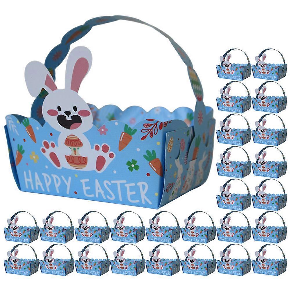 50Pcs Easter Gift Boxes Handheld Paper Basket Candy Boxes Cookies Cases Small Tea Leaf Boxes