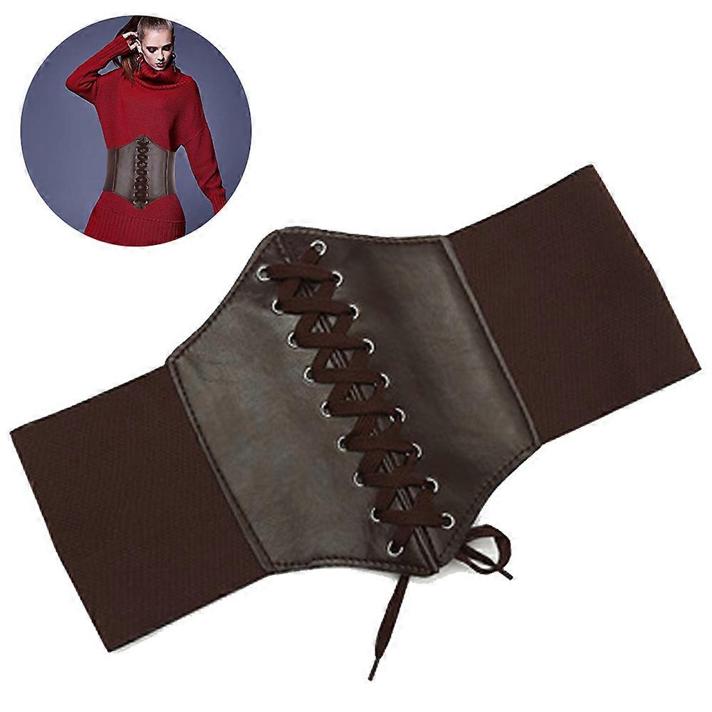 Accentuate Your Waistline with 1 Pcs Lace-Up Cinch Belt - Tied Corset Elastic Waist Belt in Wide Version