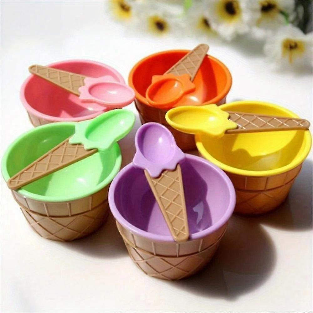 "Freezer-Safe" 6-Piece Bpa-Free Reusable Ice Cream Bowls With Spoons - Durable, Stackable Dessert Cups In Assorted Colors