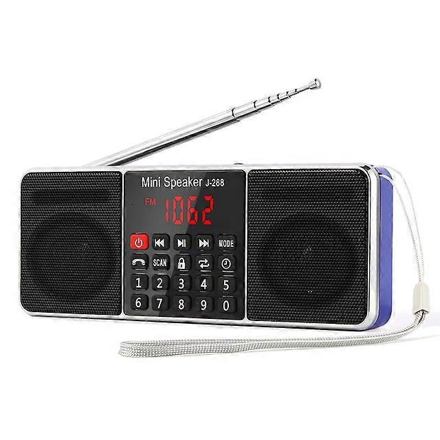 J-288 Portable Radio AM FM Radio with Bluetooth Speaker AUX Input TF Card MP3 Mini Pocket USB Radios Stereo Player