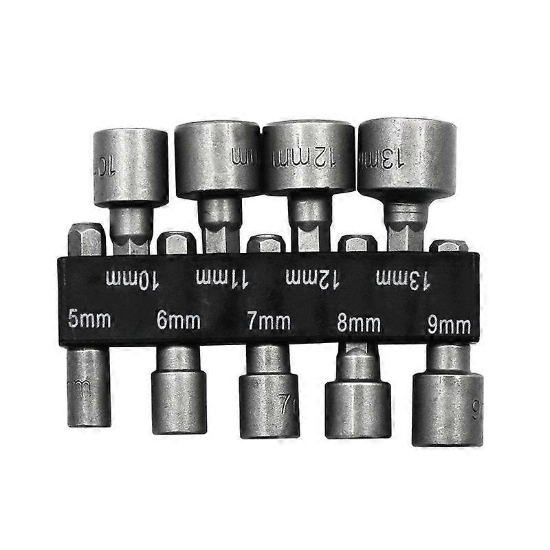 9-Piece Hex Socket Set, Chrome Vanadium Steel, Dark Gray