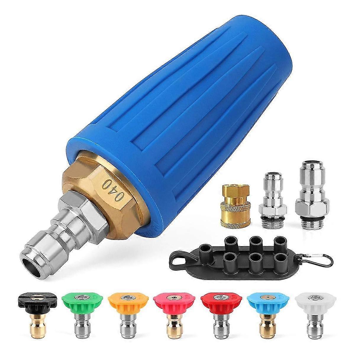 Turbo Nozzle Pressure Washer,4000psi Rotating Power Washer Nozzles(max 5000psi)with 1/4in And 3/8in Quick Connect,4.0gpm