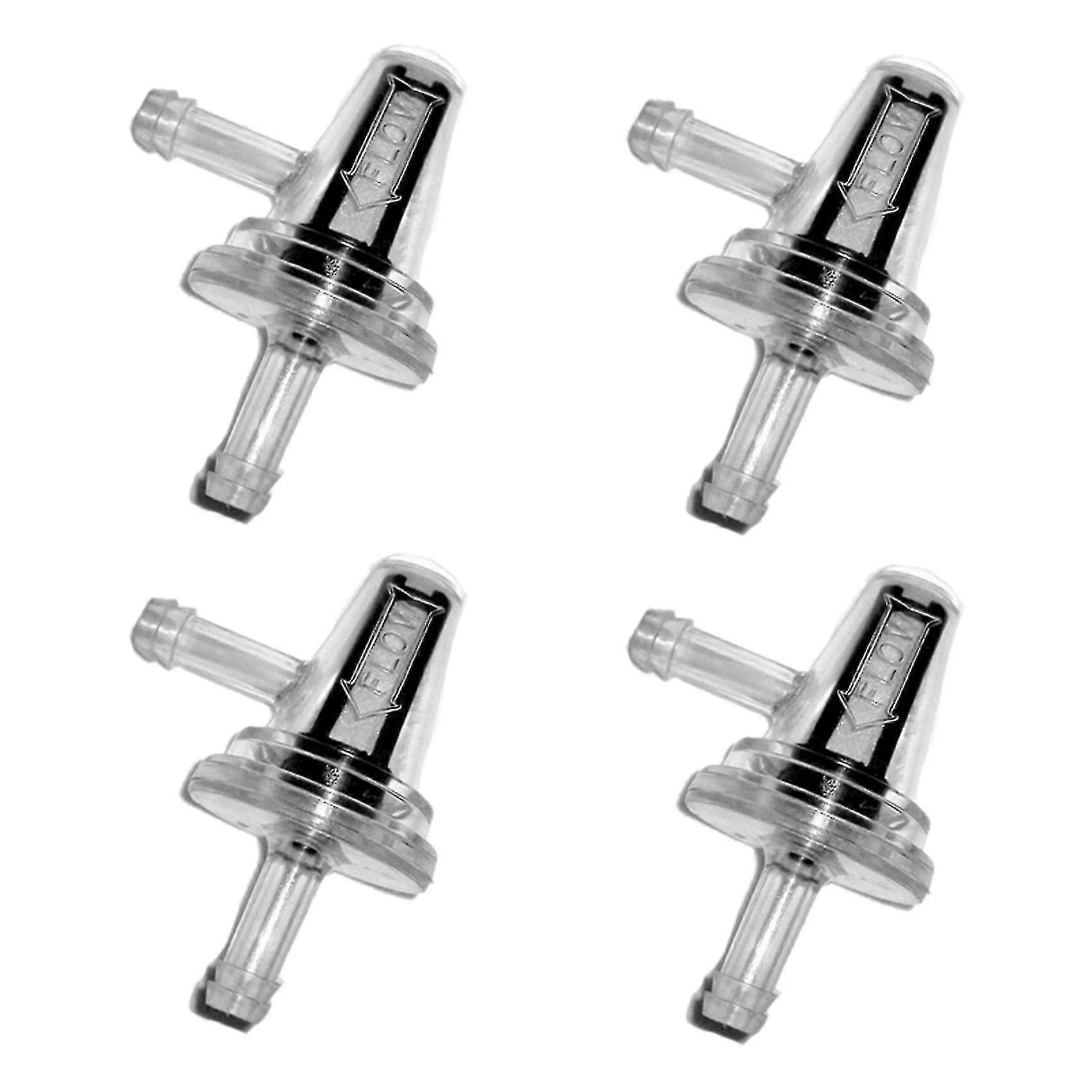 4pcs Universal Motorcycle Right Angle Inline Fuel Filter 1/4 Inch 6mm Hose Lines For
