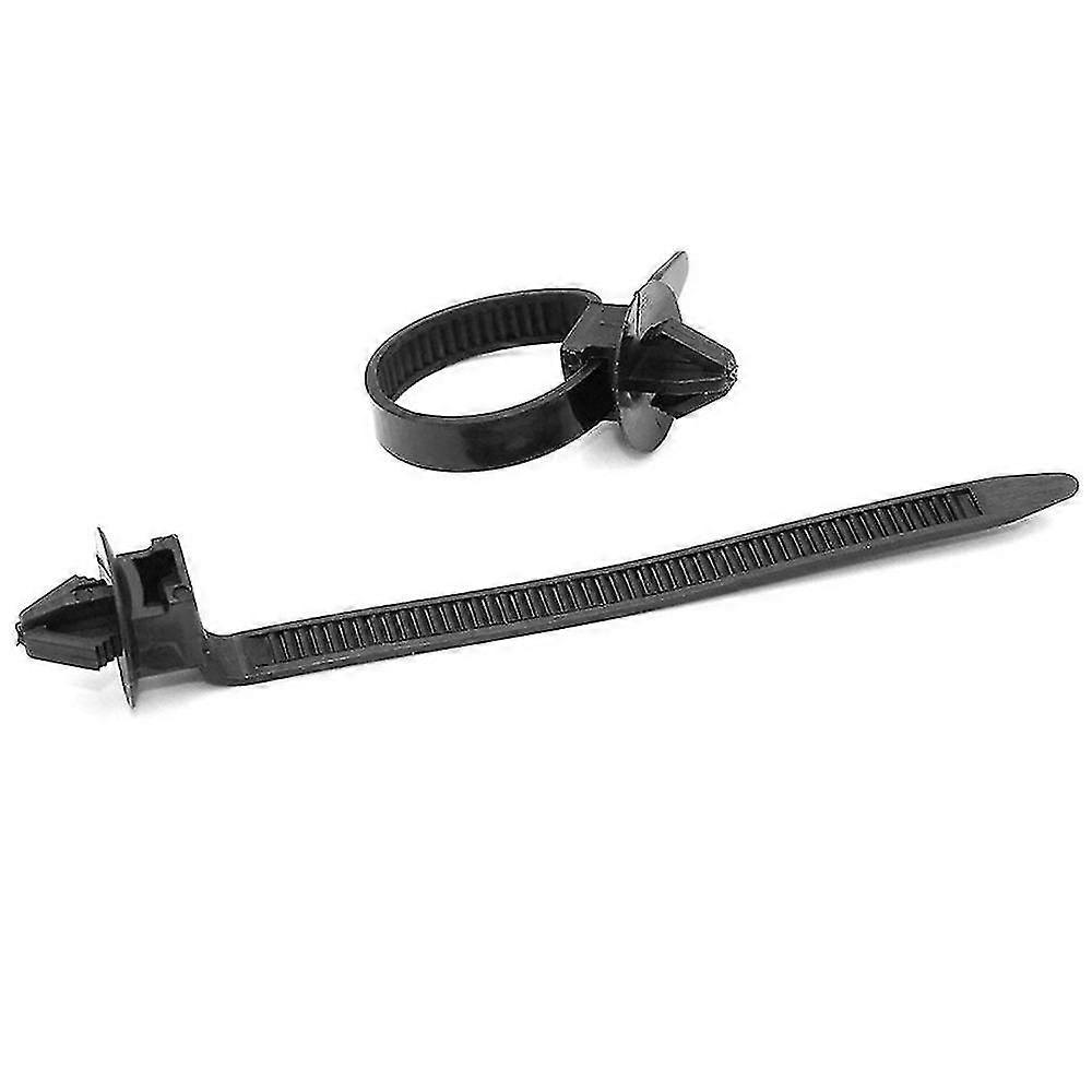 50-Pack Nylon Push Mount Cable Straps / Wire Tie Retainers – Black, 92mm