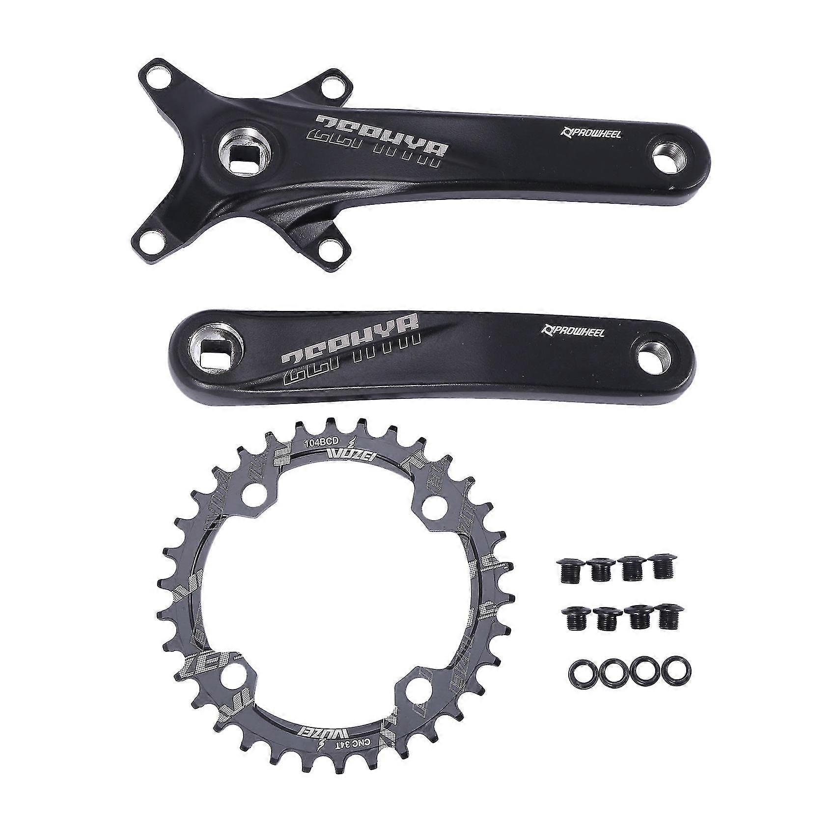 Στρόφαλος ποδηλάτου Γρανάζι 104BCD Ποδήλατο Τετράγωνη τρύπα 175mm Δισκοβραχίονας 34T Στενά φαρδιά γρανάζια