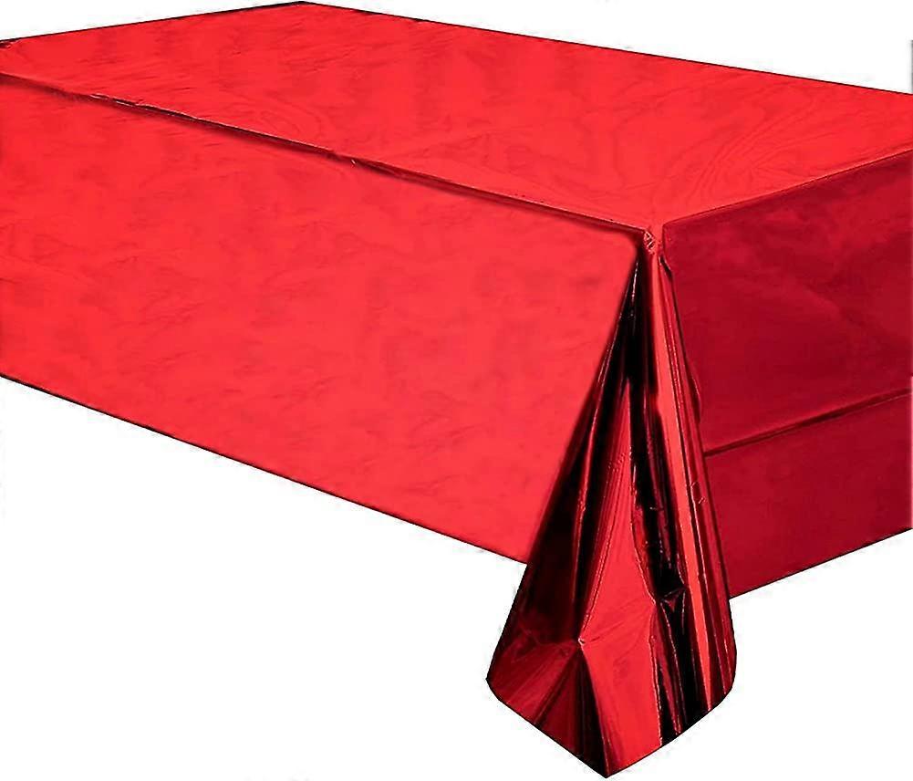 Red Foil Tablecloth Table Cover Shiny Tablecloth,1.37mx2.74m Metallic Rectangular Table