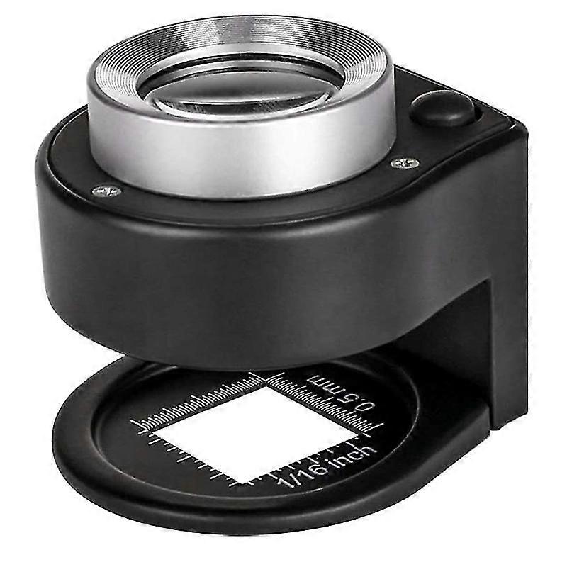 30x Scale Desktop Magnifier With 3 Led Mini Handheld Illuminated Magnifying Glass Dual Optical Glas