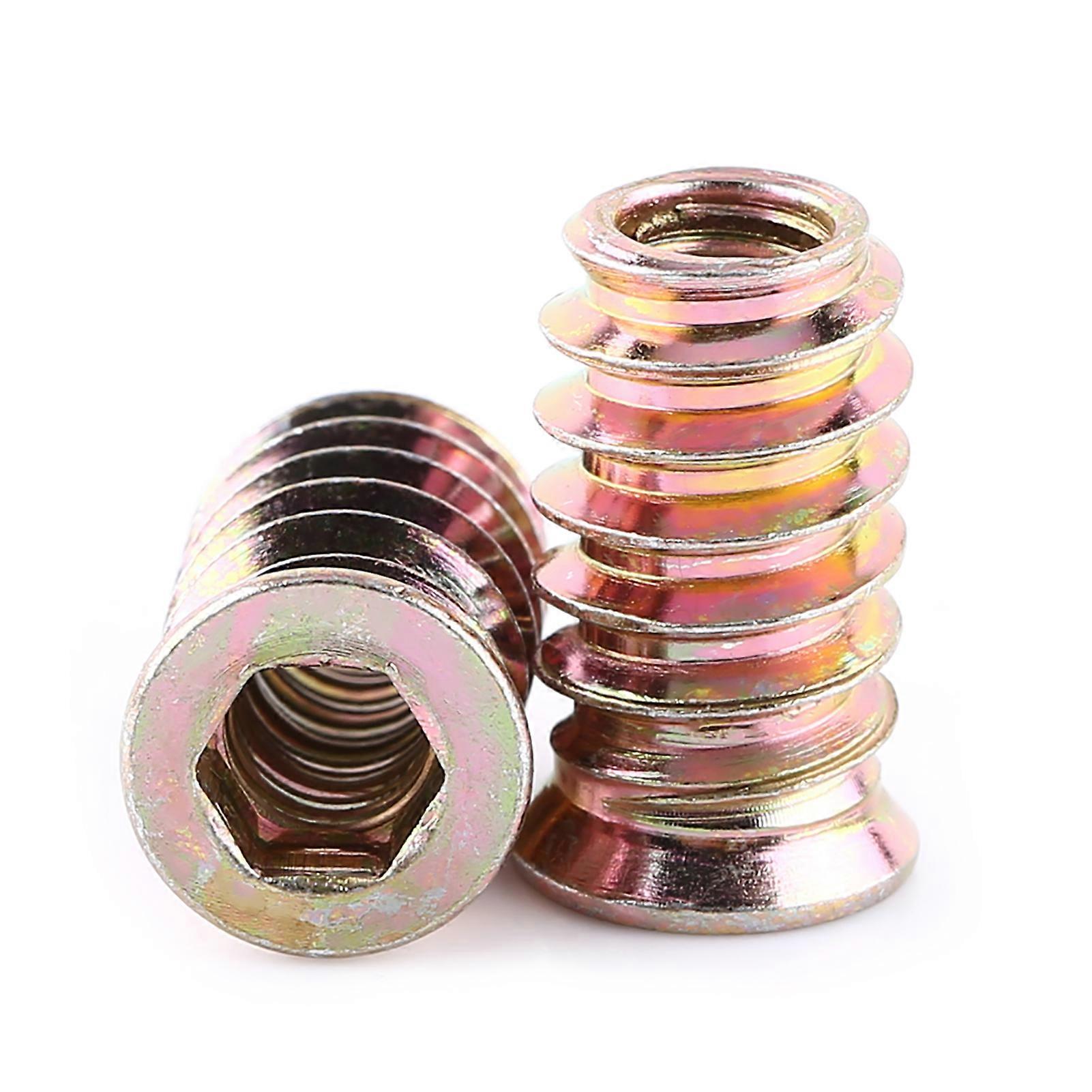 Carbon Steel Furniture Hex Socket Drive Insert Nut Threaded For Wood (M6*20mm)