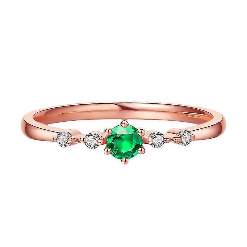 gold plating ring beautiful rhinestone colorful durable decorative ring for woman (number 7)