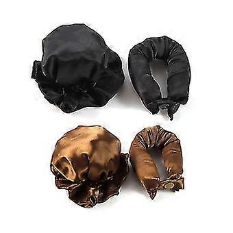 2 قطعة بكرة الشعر الساتان بدون حرارة للشعر الطويل. تجعيد الشعر الشباك رود الشباك عقال العلاقات مجموعة أسود