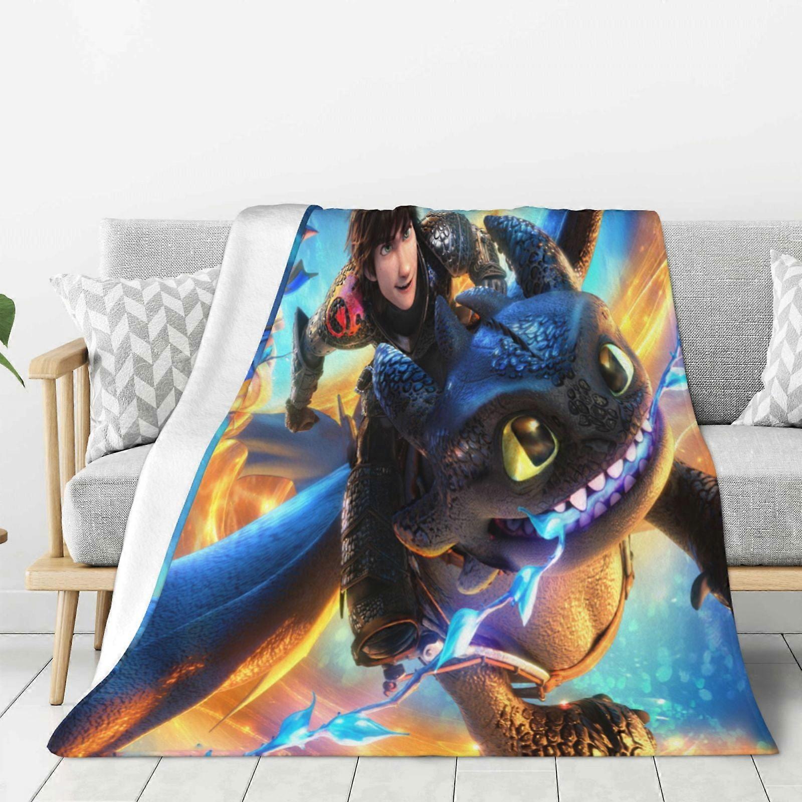 v688 How To Train Your Dragon Flannel Blanket 3D Printing Anime Throw Blanket Unisex Super Soft Plush Blanket For Bedding Sofa 40X30"" hy688
