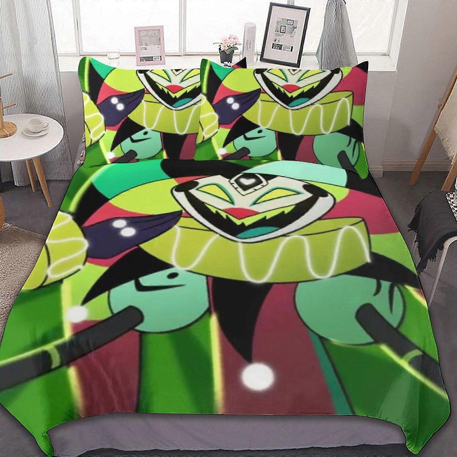 d330 Musical Helluva Boss 3 Peças Conjuntos de Cama Conjuntos de Edredom Macio Decoração Presentes de Quarto Com 1 Capa de Edredom 2 Fronhas fv330