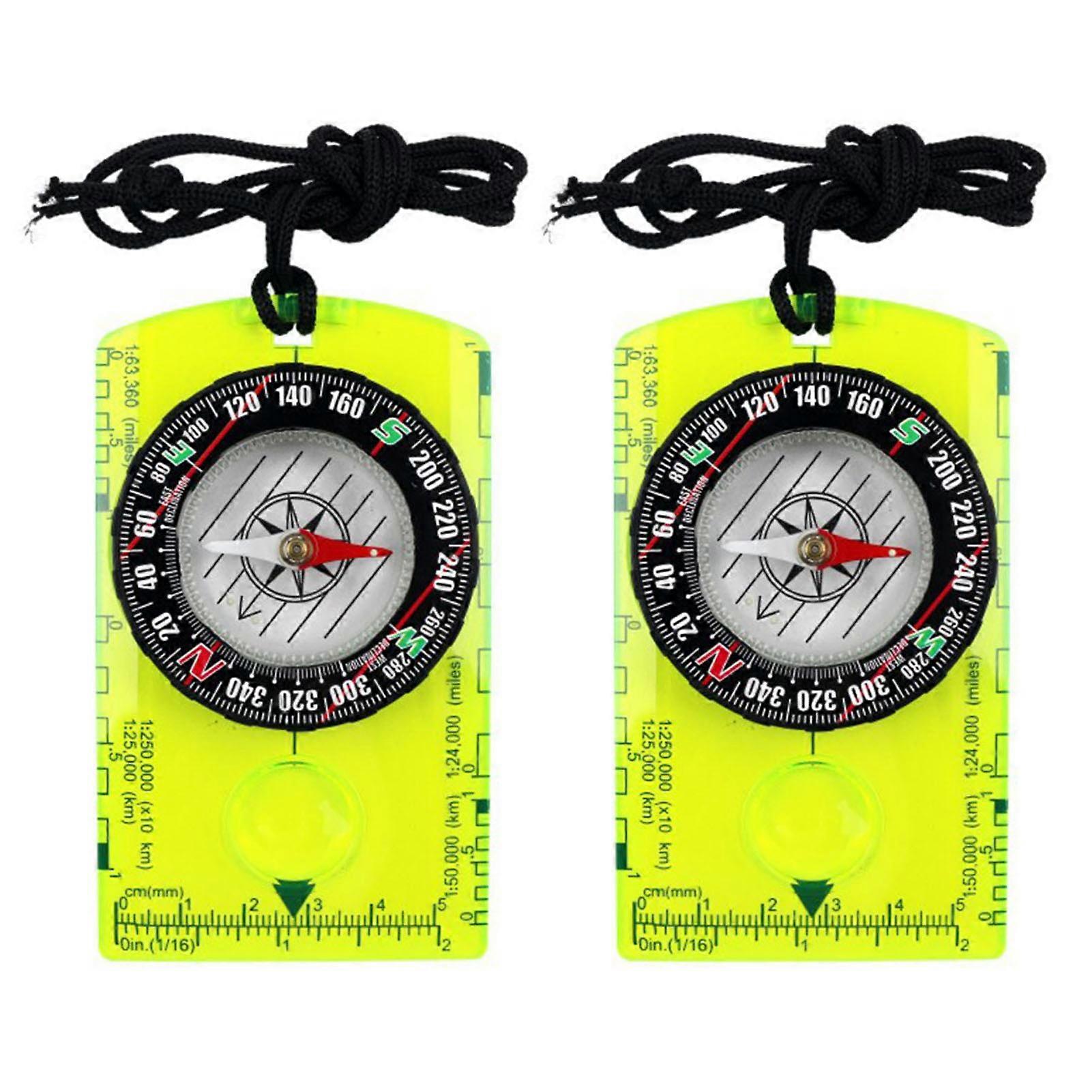 2Pcs Orienteering Compass Easy to Read Waterproof Compact Size Portable High Sensitivity Accurate Positioning Navigation Compass