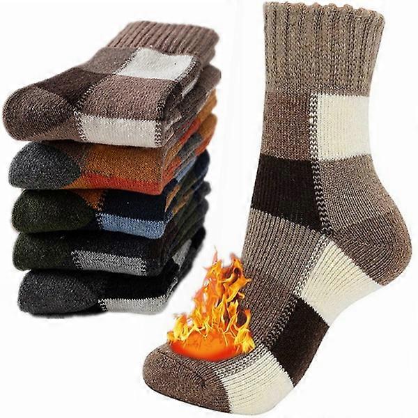 ZK-Double Pack Men's Merino Wool Warm Winter Socks Extra Thick Solid Socks Merino Wool Rabbit Socks
