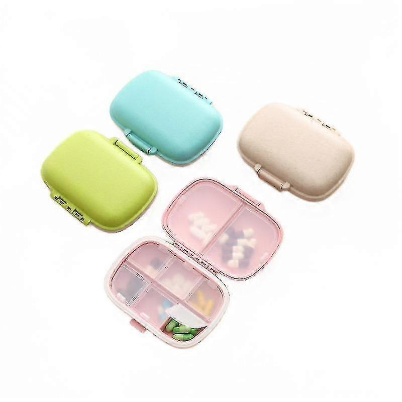 4pcs Portable 8-compartment Sealed Medicine Box, Moisture-proof One-week Pill Box, Separate Storage