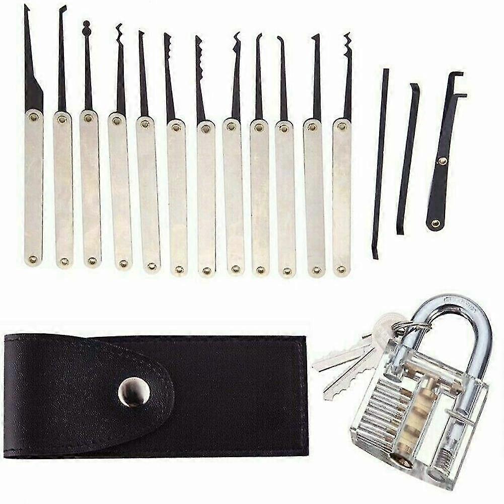 15pcs / set Lock Pick Tools Unlocking Set Key Extractor Practice Lock