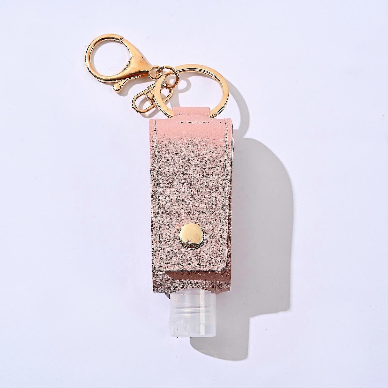 5pcs 30ml Hand Sanitizer Bottle Cover Key Chain Hanging Bag Portable Leather Key
