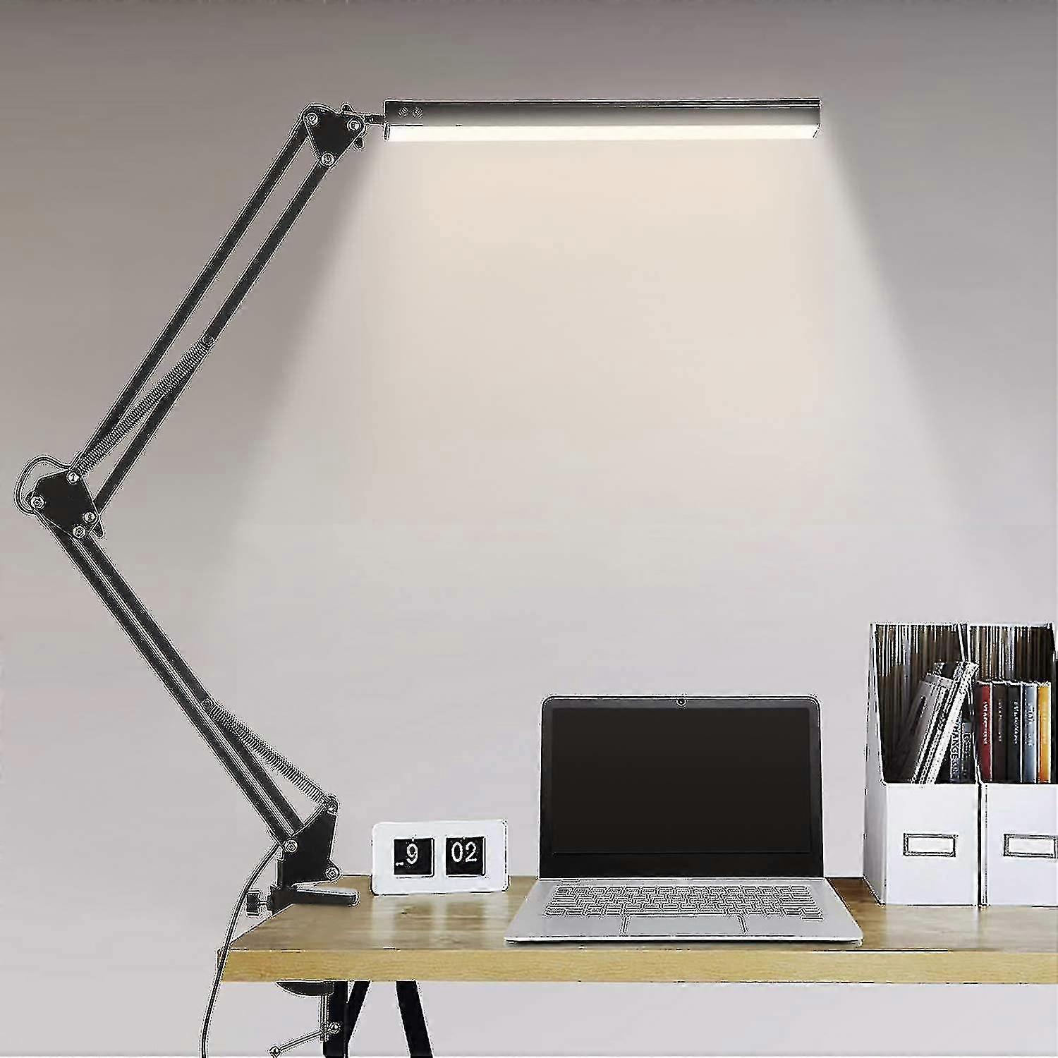Led Desk Lamp, 14w Foldable Architect Table Lamp With Clamp, 10 Brightness Levels X 3 Color Modes, Adjustable Table Lamp