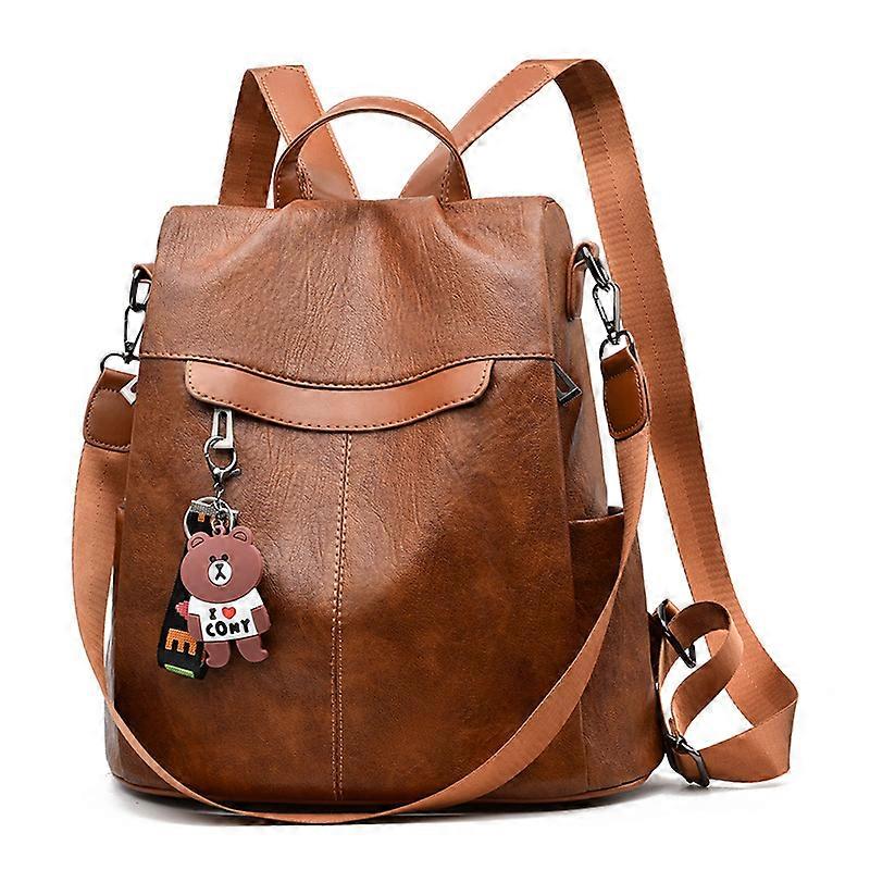 Women Soft Leather Backpack Antitheft Rucksack Shoulder Bag