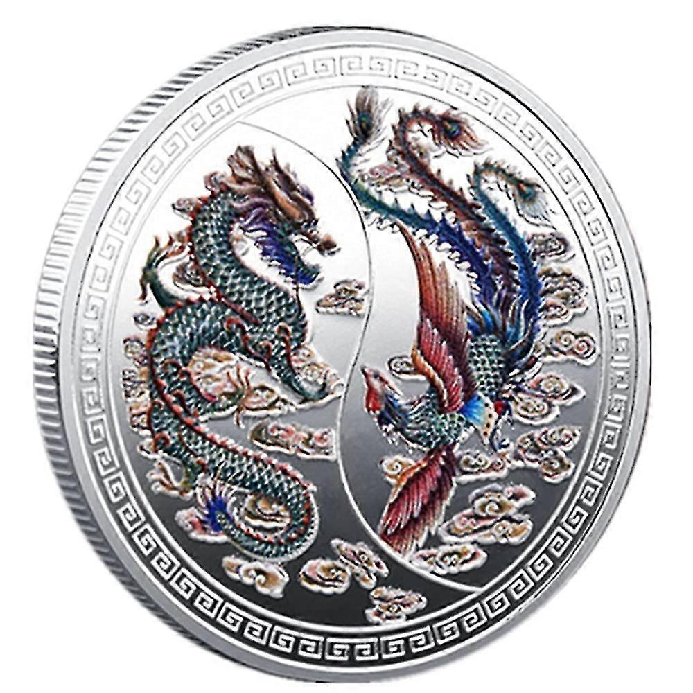 Lucky Coin kinesisk Phoenix minnemynt gull kunst collectable jernmynter for par