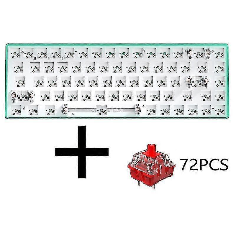 Tester68 Customized Mechanical Keyboard+red Axis Kit Green