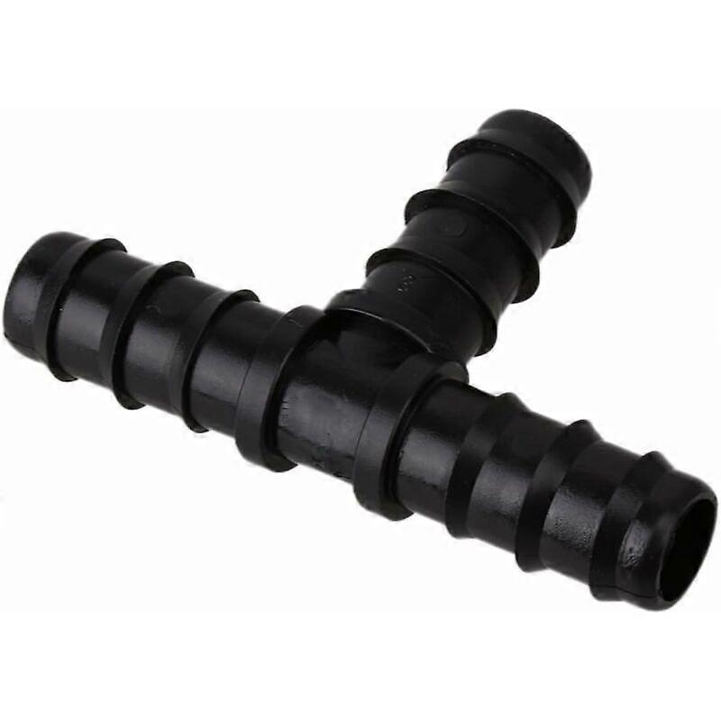 Set of 20 PE16 Barb Drip Tee fittings black garden socket: 16mm