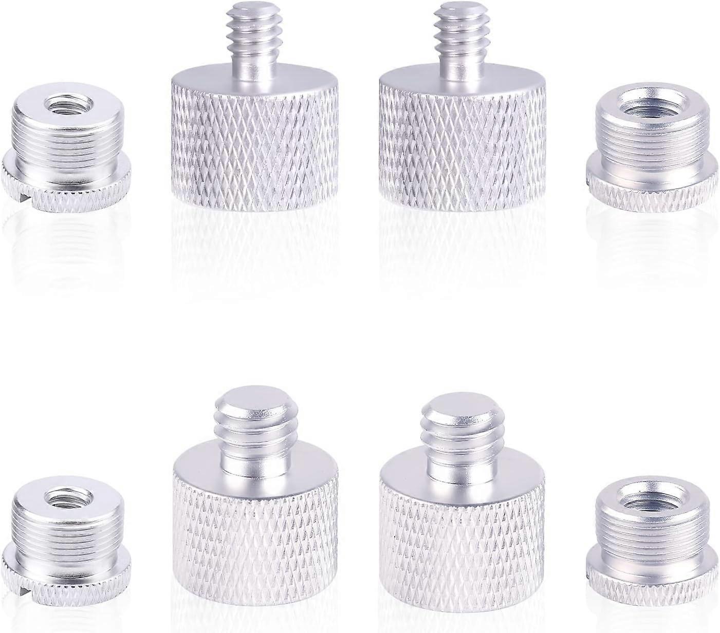 8 pz Microfono Filettatura Adattatore 5/8 Dado Adattatore 1/4 A 3/8 Microfono Accessori-Argento