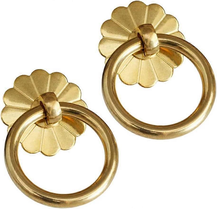 2 Pcs Vintage Dresser Drawer Cabinet Ring Pull Handles