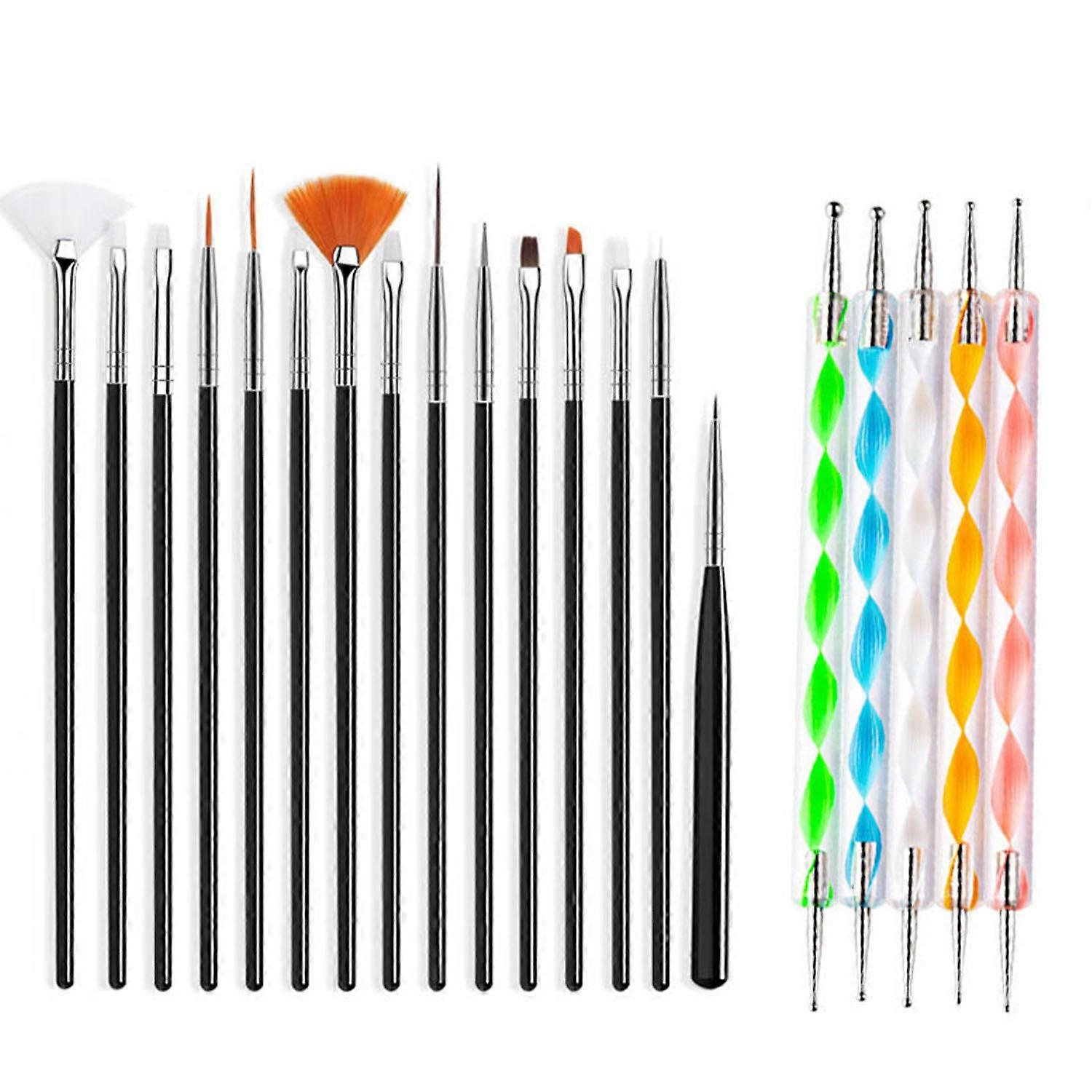 20 nail brushes (black)