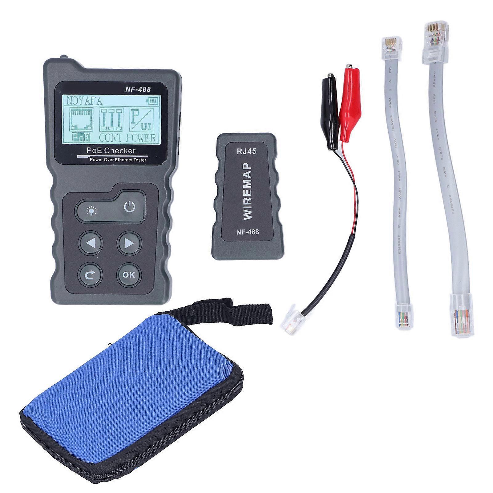 NF?488 LCD Ethernet POE Tester Automatic Identification POE Detector Checker Camera Powered Cable Power Tester