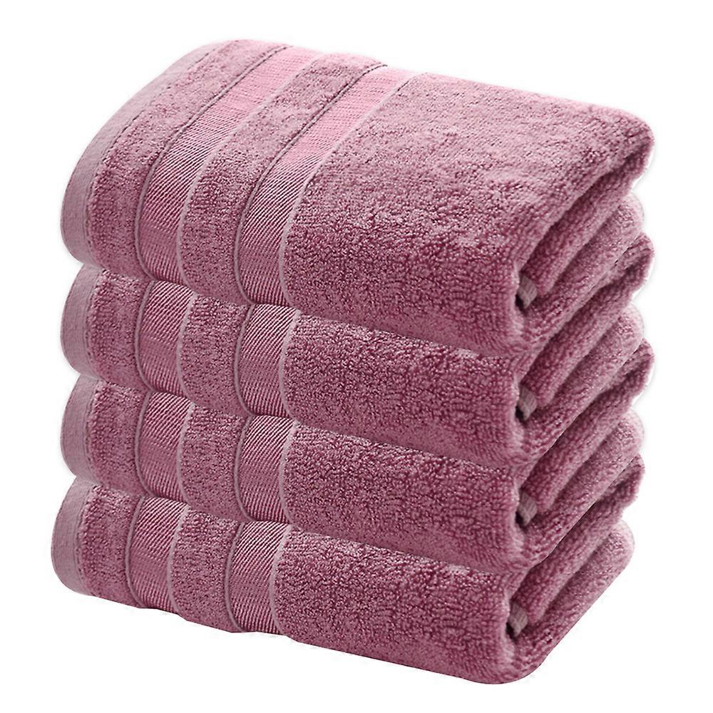 Towels 4-Piece Hand Towel Set, Highly Absorbent Viscose Stripe Towels Ideal for Everyday use(Cool Grey)