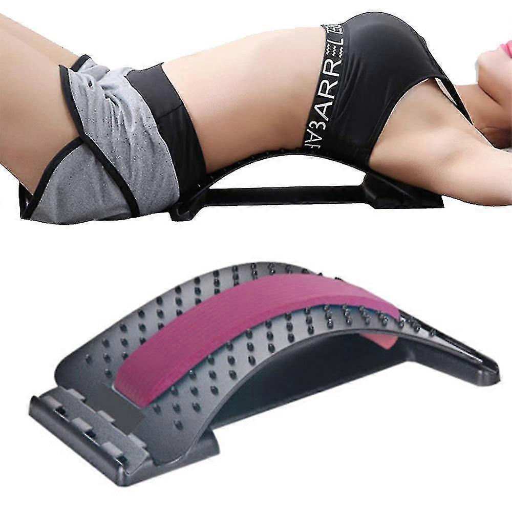 Back Stretcher Lumbar Support,back Pain Relief Massage,pink Black