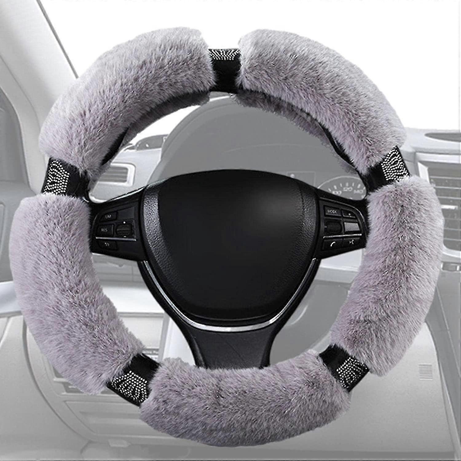 Cute Steering Wheel Cover -medium Fluffy Elastic Steering Wheel Cover