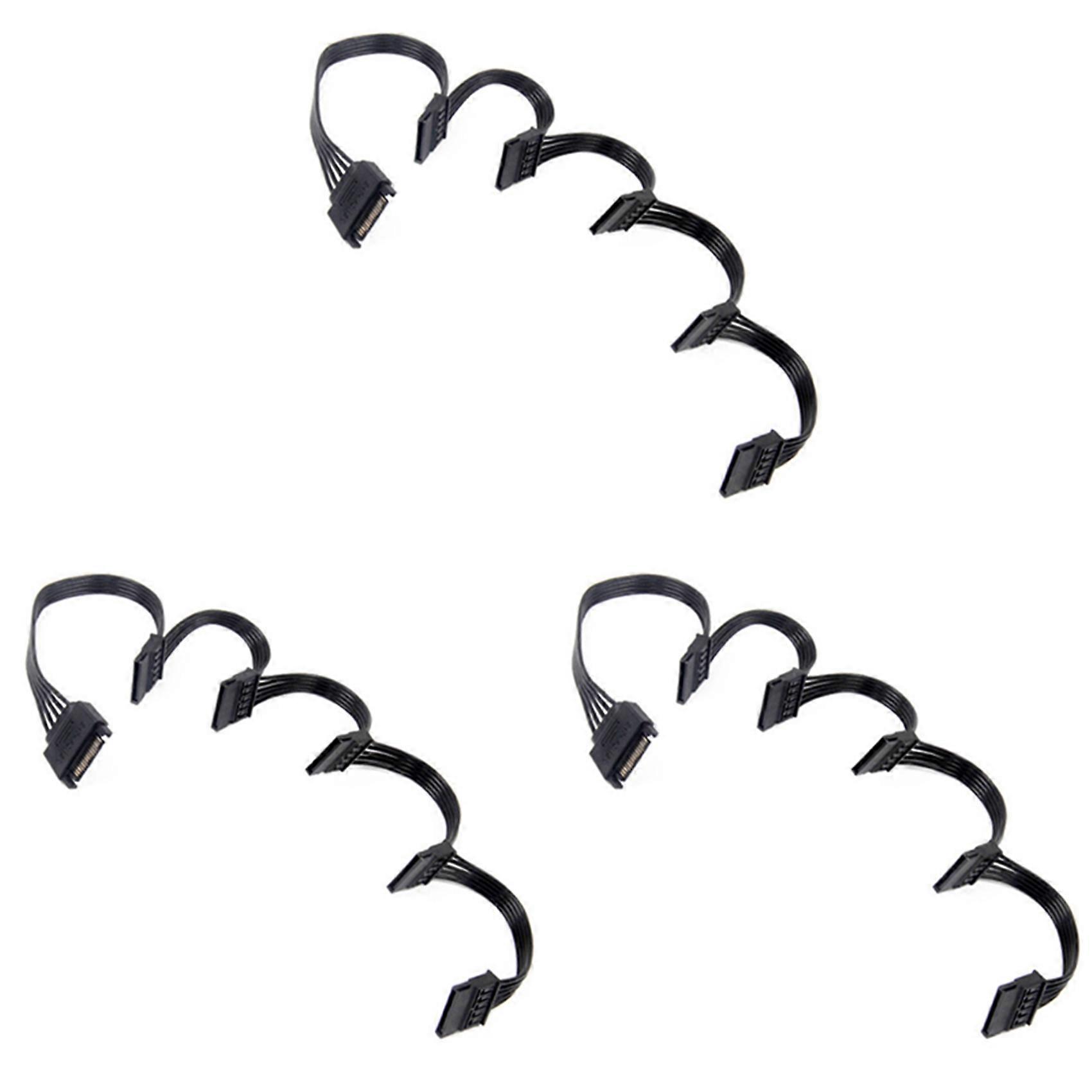 10X 15 Pin SATA Power Extension Hard Drive Cable 1 Male to 5 Female Power Supply Splitter Adapter C