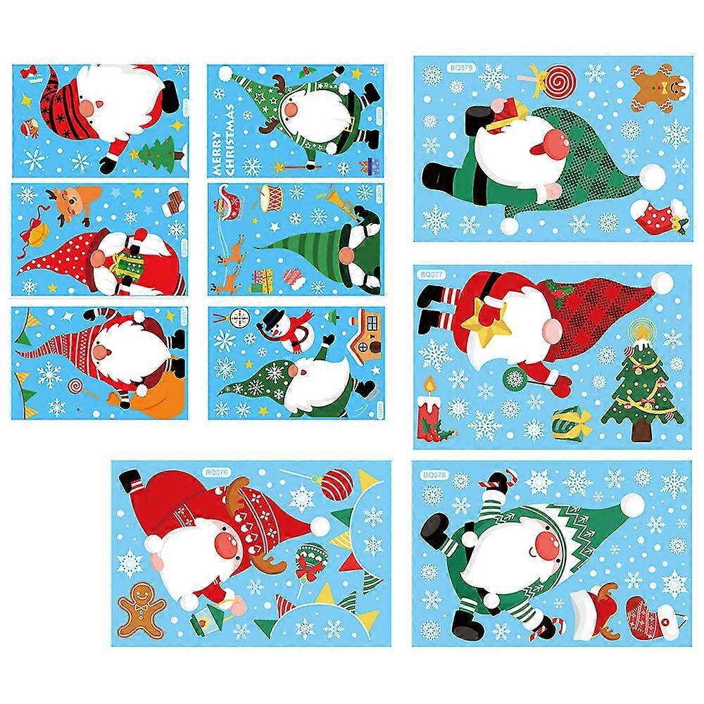 Christmas Decorations Santa Claus Elk Electrostatic Window Clings For Holiday,party Decoration