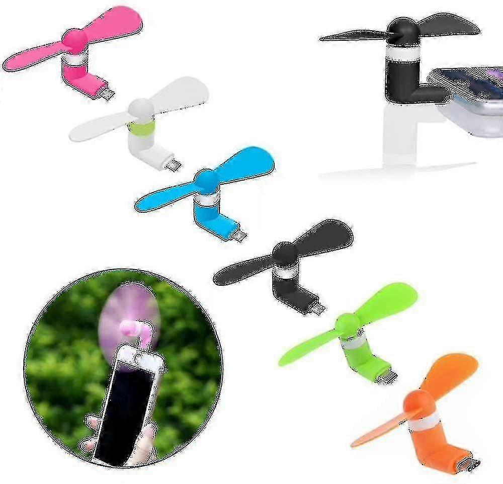 6 Pack Mini ventilateur portable Type-c Ing avec USB Type-c Connect pour mobile