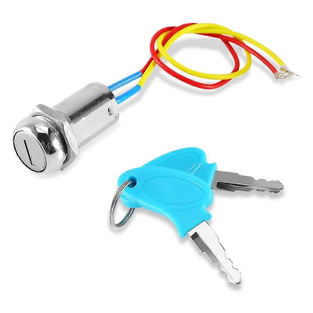 Ignition Switch, Key Switch 2 Wire Electric Key Ignition Lock Keys Universal Waterproof