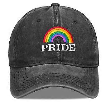 Czapka z daszkiem Rainbow Haftowany dżinsowy kapelusz Regulowany kapelusz przeciwsłoneczny dla mężczyzn kobiet przystojny