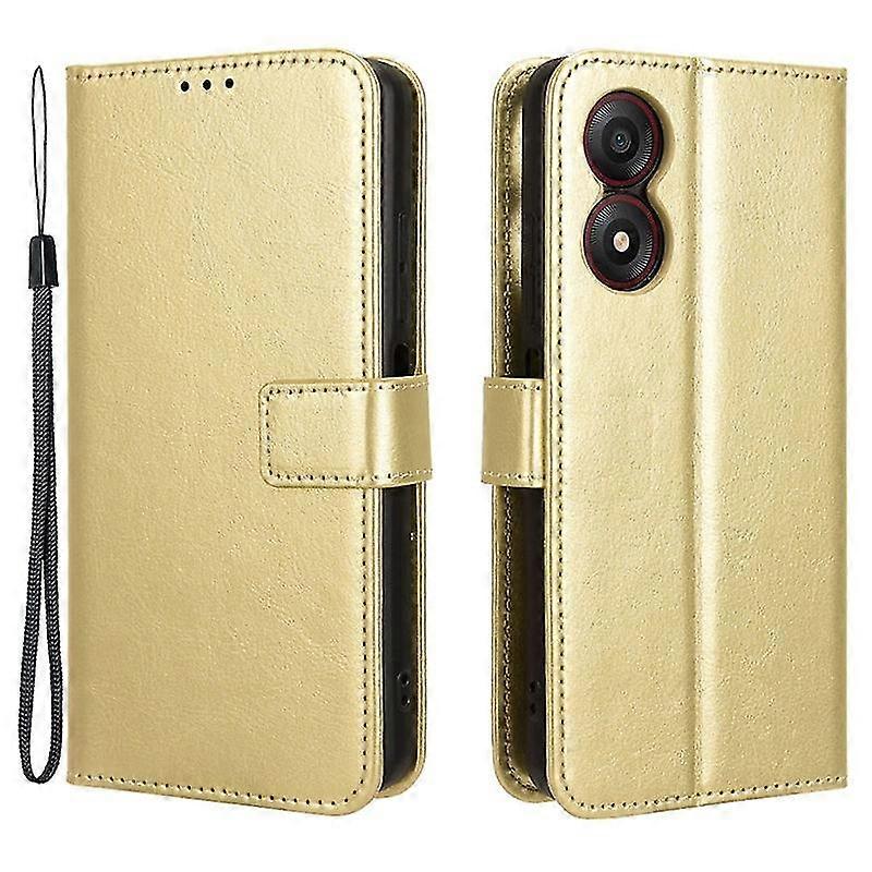 For Zte Blade A34 Crazy Horse Texture Leather Case With Wallet Stand