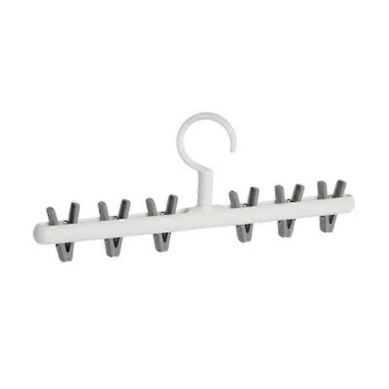 Sock Hanger With 6 Detachable Clips 360 Rotating Space Saving Drying Towel Diaper Baby Clothes Underwear Gloves Bras (blue)