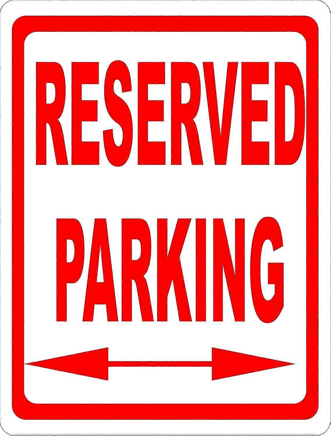 Estacionamento reservado com sinal de setas direcionais. 8x12 polegadas OU 12x16 polegadas de metal. Modo 1425