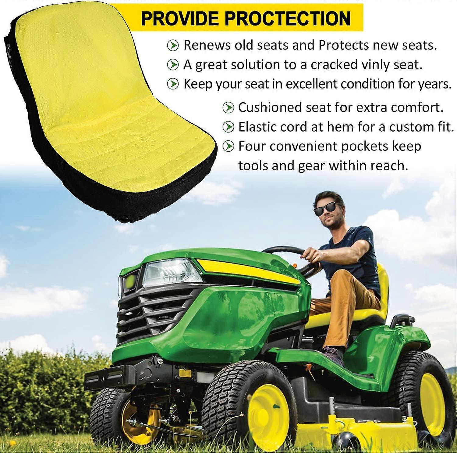 Black Universal Seat For John Deere Lawn Mowers, Gators, Excavators, Skid Steers