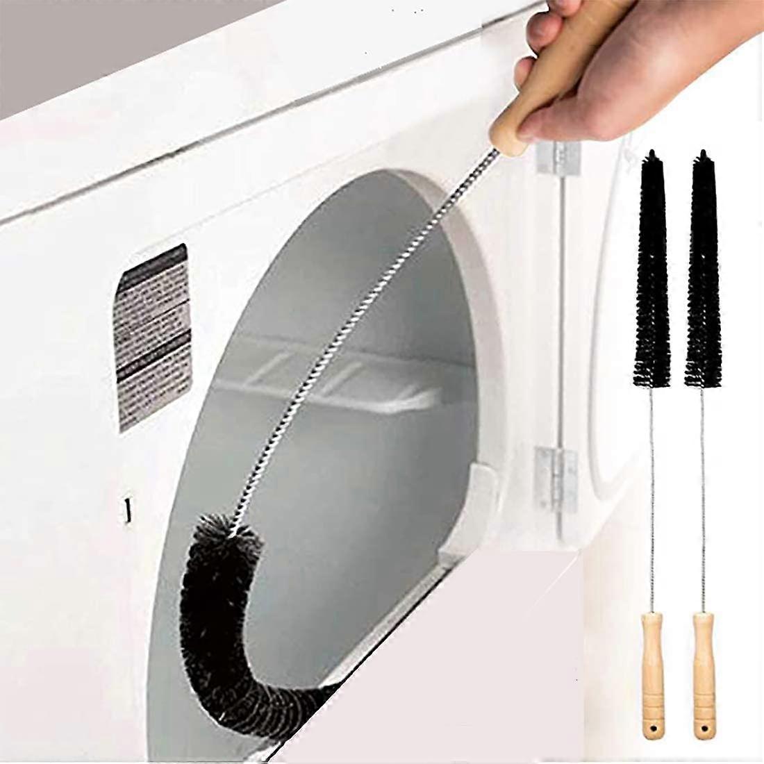 Set of 2 flexible cleaning brushes for dryers and washing machines