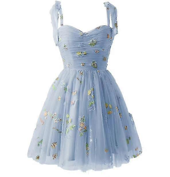 Kadınlar için Elbiseler Mezuniyet Elbiseleri Kabarık Kollu Çiçek Nakış Tül Resmi Önlükler