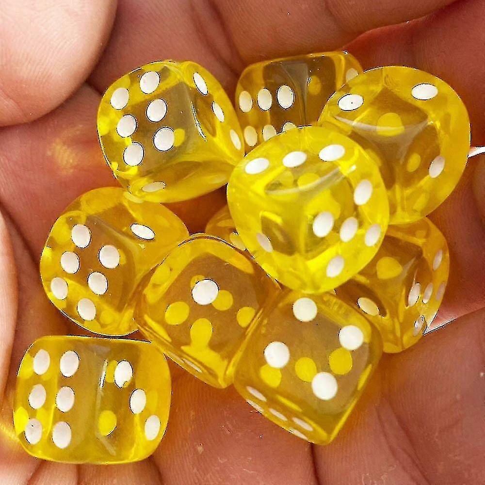10pcs / pack Colori Acrilico Dadi 14mm Trasparente Round Corner Gioco Dadi