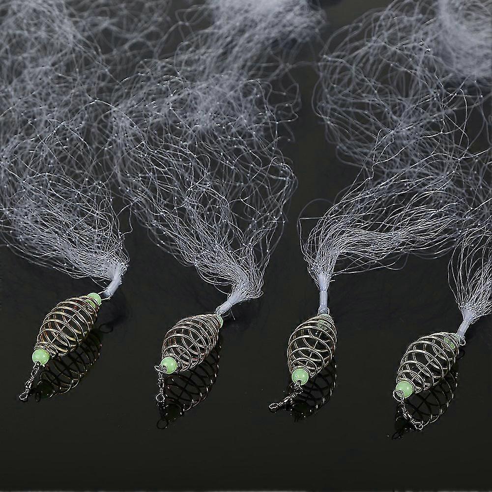 4pcs Durable Nylon Fishing Net With Luminous Beads Fishing Tackles (12#)