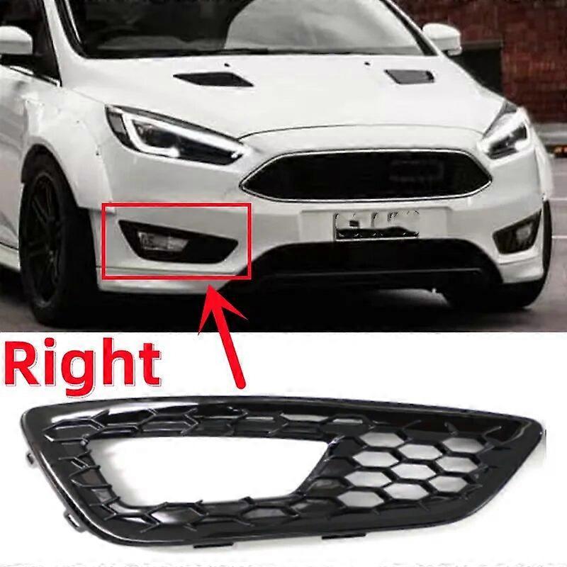 2stk Honeycomb Car Front Bumper Tågelygtedæksel Gitre til Ford Focus 2015 2016 2017 2018 15A299-AA 15A298-AA Glans Sort